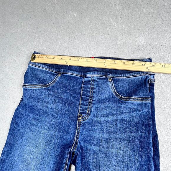 Spanx Jeans Womens Size Medium Blue Distressed Ankle Skinny Jeans Raw Hem - Picture 7 of 11